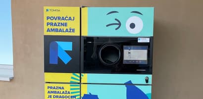 A TOMRA reverse vending machine in Serbia
